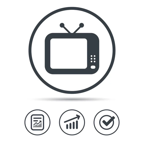 Het pictogram van de TV. Retro televisie teken. — Stockvector