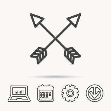 Yay okları simge. Avcılık Spor ekipman işareti.