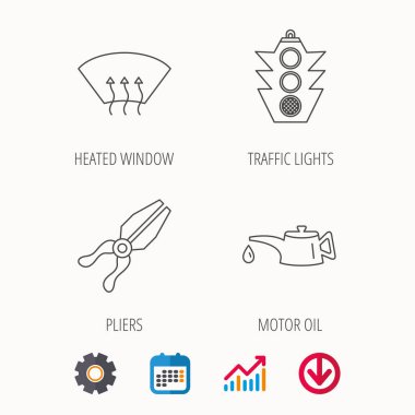 Motor yağı değiştirmek, trafik ışıkları ve pense.