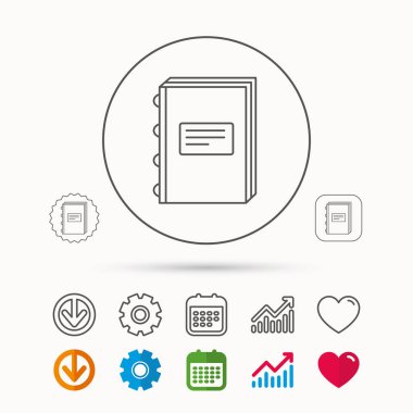 Kitap simgesi. Eğitim işareti.