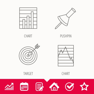 Raptiye, graph grafikleri ve hedef simgeler.