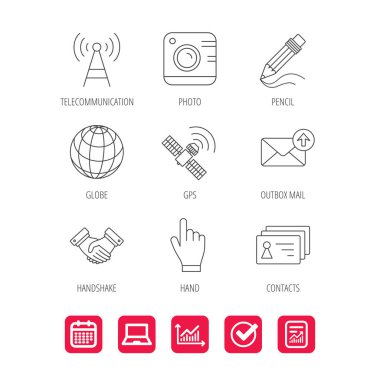 El sıkışma, kişiler ve gps uydu simgeleri.