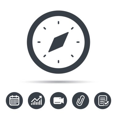 Pusula simgesini. Navigasyon cihazı işareti.