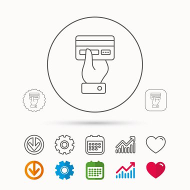 Kredi kartı simgesi. İşaret veren.