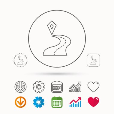 Hedef işaretçi simgesi. Yol konumu işaret.