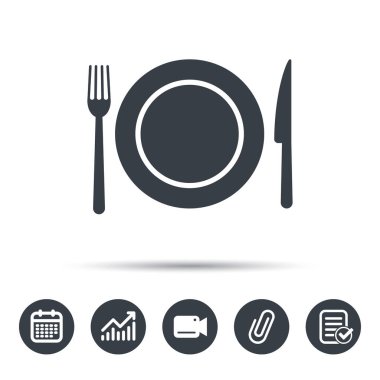 Tabak, çatal ve bıçak simgeler. Çatal bıçak takımı işareti.