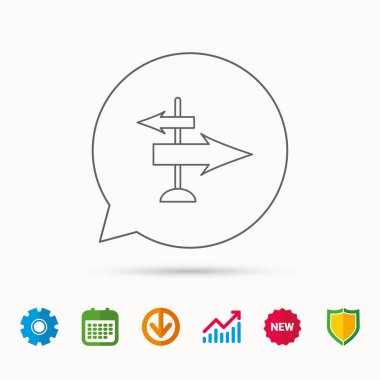 Yön okları simge. Hedef yol işareti.