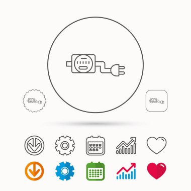 Elektrik sayaç simgesi. Elektrik fiş ile.