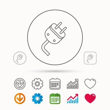 Elektrik fişi simgesi. Elektrik güç işareti.