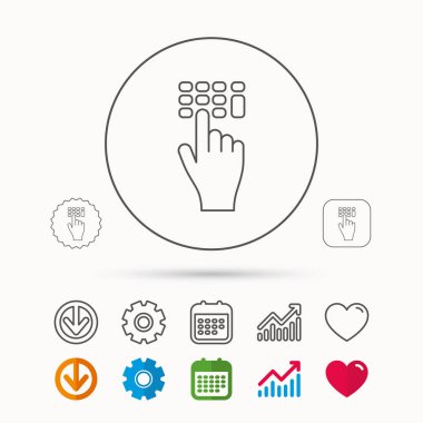 PIN kodu simgesini girin. İşaretçi işaret'i tıklatın.