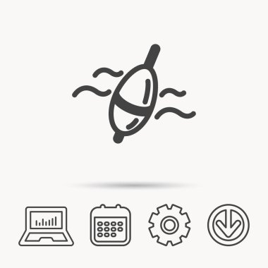 Balık tutma float simgesi. Bobber dalgalar işareti.