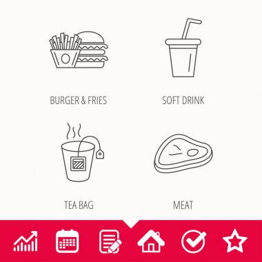 Hamburger, et ve meşrubat simgeleri.
