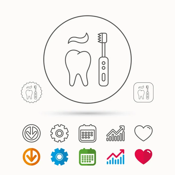 Fogmosás fogak ikonra. Elektromos fogkefe-jel. — Stock Vector