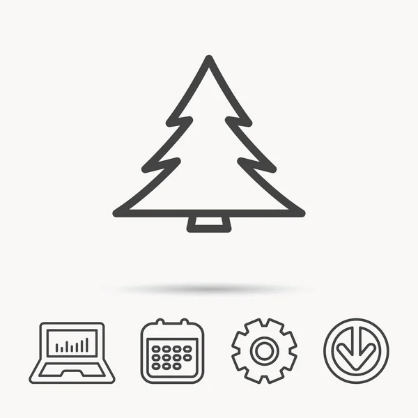 Weihnachtsbaum-Ikone. Wald- oder Naturzeichen. — Stockvektor