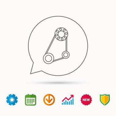 Zamanlama kemer simgesi. Jeneratör kayış işareti.