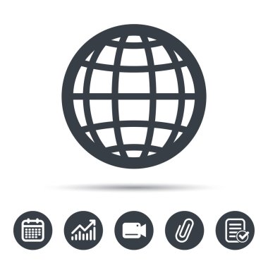 Küre simgesi. Dünya ya da Internet işareti.