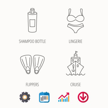 Cruise, yüzme palet ve iç çamaşırı simgeler.