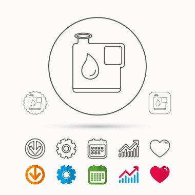 Bidon simgesi. Damla işaretiyle benzin yakıt olabilir.