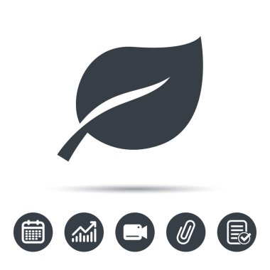 Yaprak simgesi. Taze organik ürün işareti.