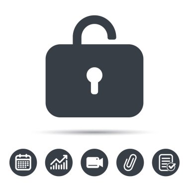 Kilit simgesi. Gizlilik soyunma işareti.