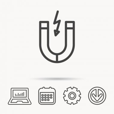 Magnet icon. Magnetic power sign. clipart