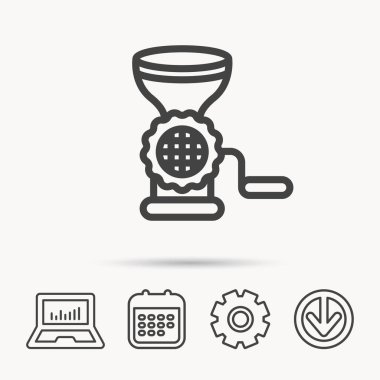 Et kıyma makinesi simgesi. Manuel doğrayıcılardan işareti.