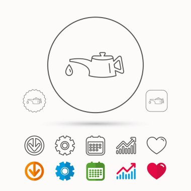 Motor yağı simgesi. Damla işaretiyle yakıt olabilir.