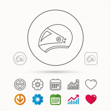 Motosiklet kask simgesi. Bisikleti spor işareti.