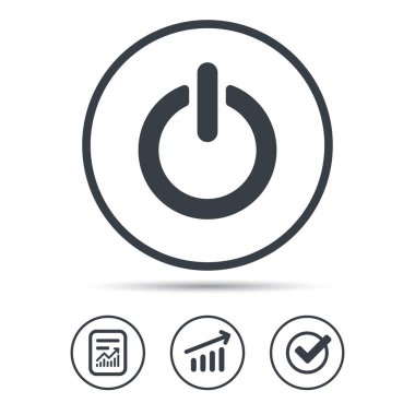 Açık, kapalı güç simgesi. Enerji geçiş işareti.