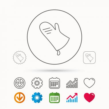 Potholder simgesi. Mutfak koruma eldiven işareti.