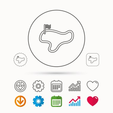 Parça veya tur simge yarış. Bayrak işareti bitirmek.