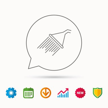 Duş simgesi. Ekipman işareti yıkama.