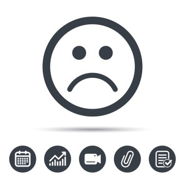 Üzgün smiley simgesi. Kötü geribildirim işareti.