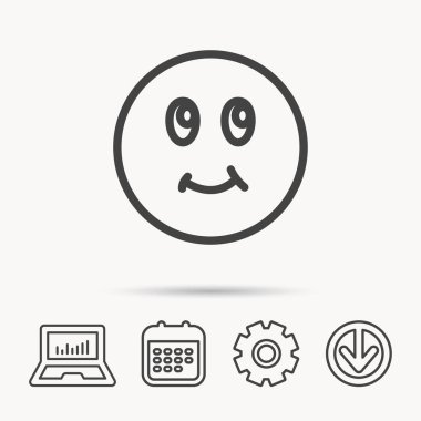 Gülümseme simgesi. Olumlu mutlu yüz işareti.