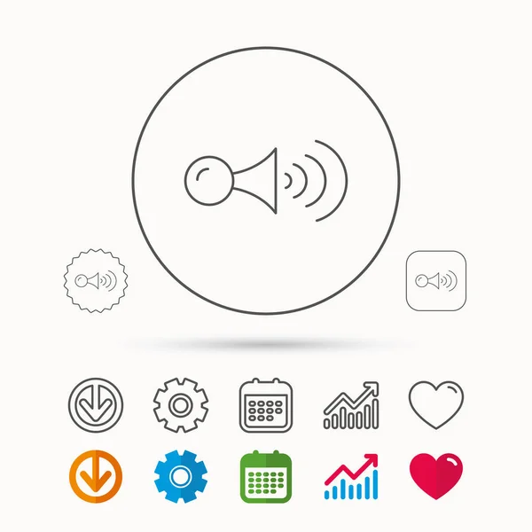 Ljudsignal signalerar ikon. Bil horn tecken. — Stock vektor