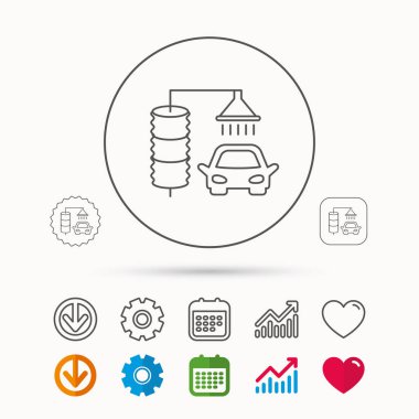 Otomatik carwash simgesi. Temizleme İstasyonu işareti.