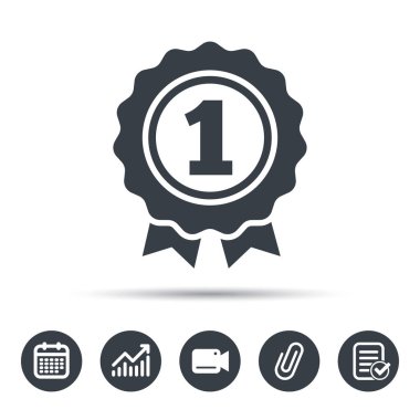 Ödül madalya simgesi. Kazanan amblemi işareti.