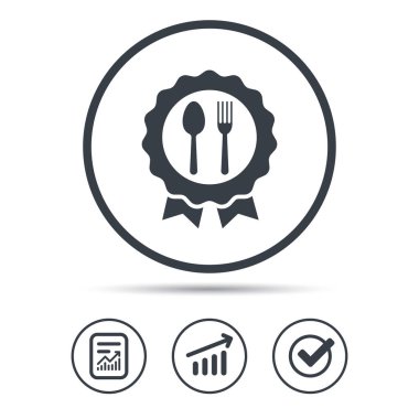 Ödül madalya simgesi. Gıda kazanan amblemi işareti.