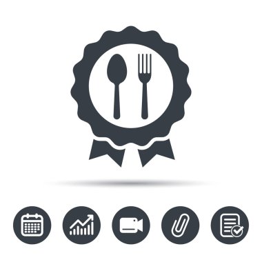 Ödül madalya simgesi. Gıda kazanan amblemi işareti.