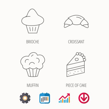 Kruvasan, börek ve çok kolay simgeleri.