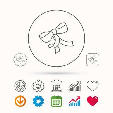 Hediye yay simgesi. Mevcut dekorasyon işareti.