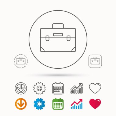 Evrak Çantası'nı simgesi. İş durum işareti.