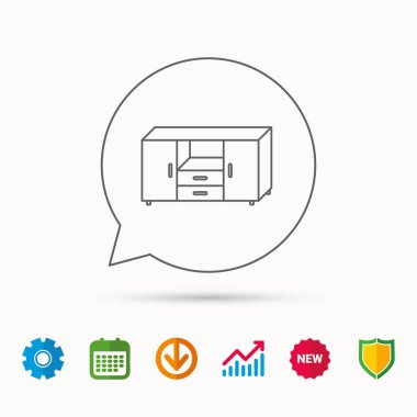 Çekmeceli simgesi. İç tuvalet işareti.