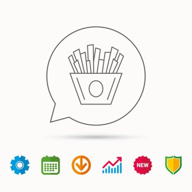 Cips simgesi. Patates kızartması yemek işaret hızlı.