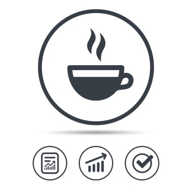 Kahve fincanı simge. Sıcak çay içmek işareti.