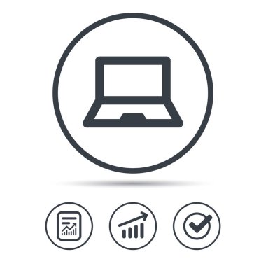 Bilgisayar kutsal kişilerin resmi. Defter ya da laptop pc işareti.