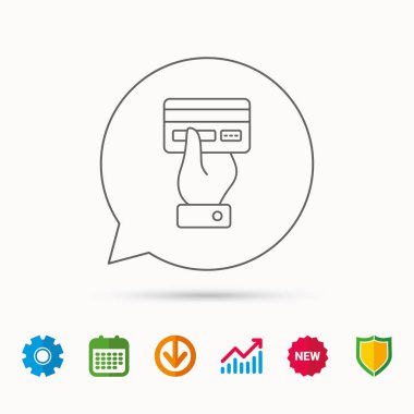 Kredi kartı simgesi. İşaret veren.