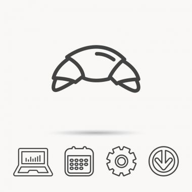 Kruvasan simgesi. Ekmek topuz işareti.