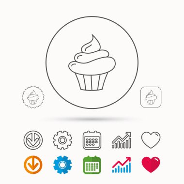 Cupcake simgesi. Tatlı kek işareti.