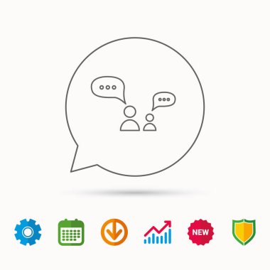 İletişim simgesi. Sohbet konuşma kabarcıklar işareti.